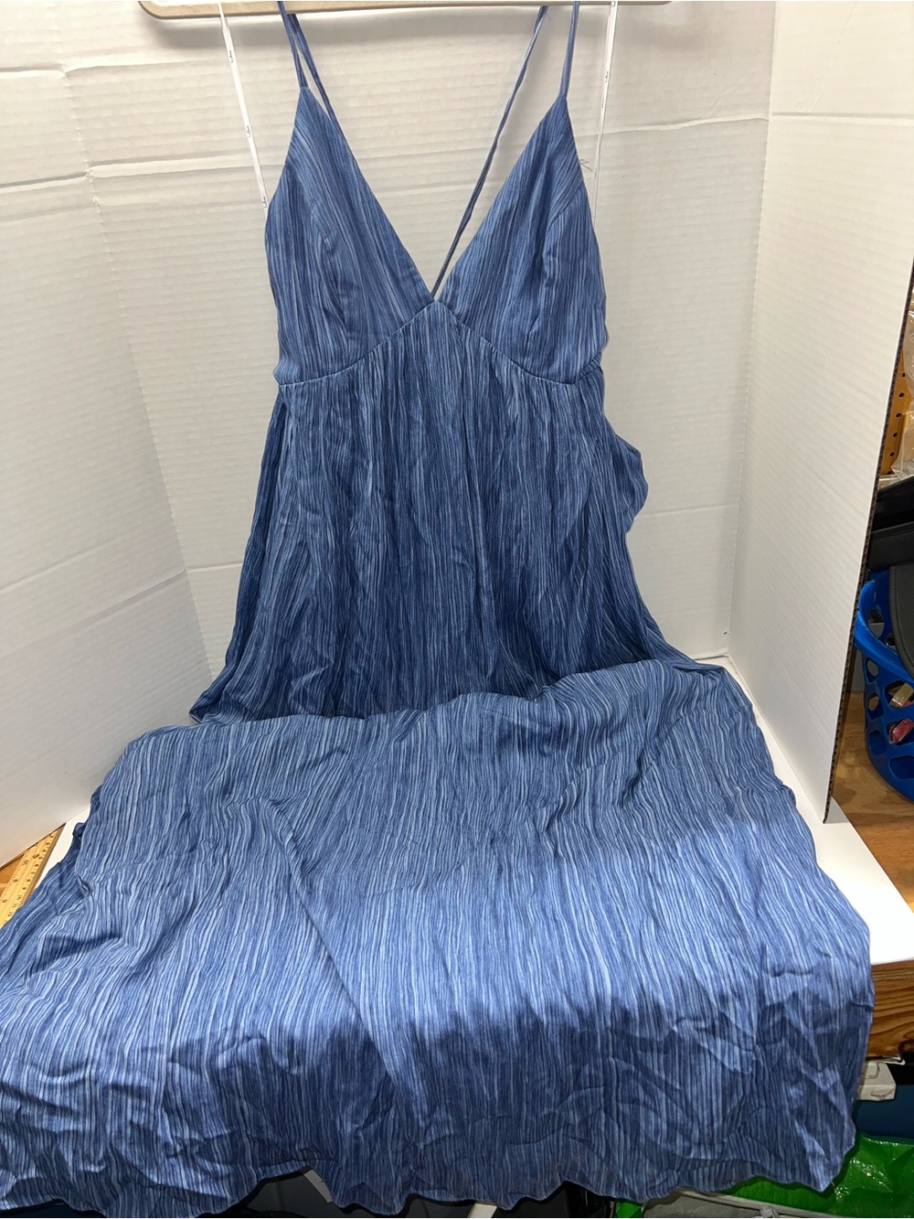 Lulus Beach Day Bliss Blue Sleeveless Maxi Dress Blue Strappy V-Neck